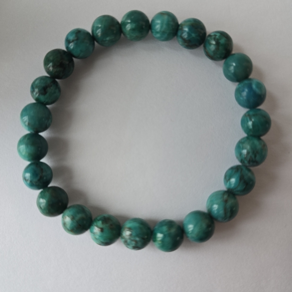 7-8mm Blue Apatite bracelet - Picture 7 of 9